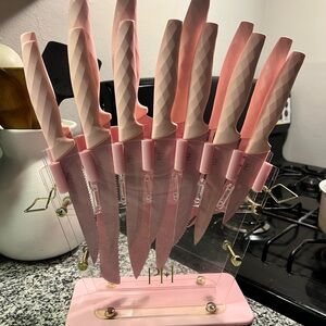 PINK PARIS HILTON KNIFE SET (14 piece )